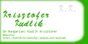 krisztofer kudlik business card